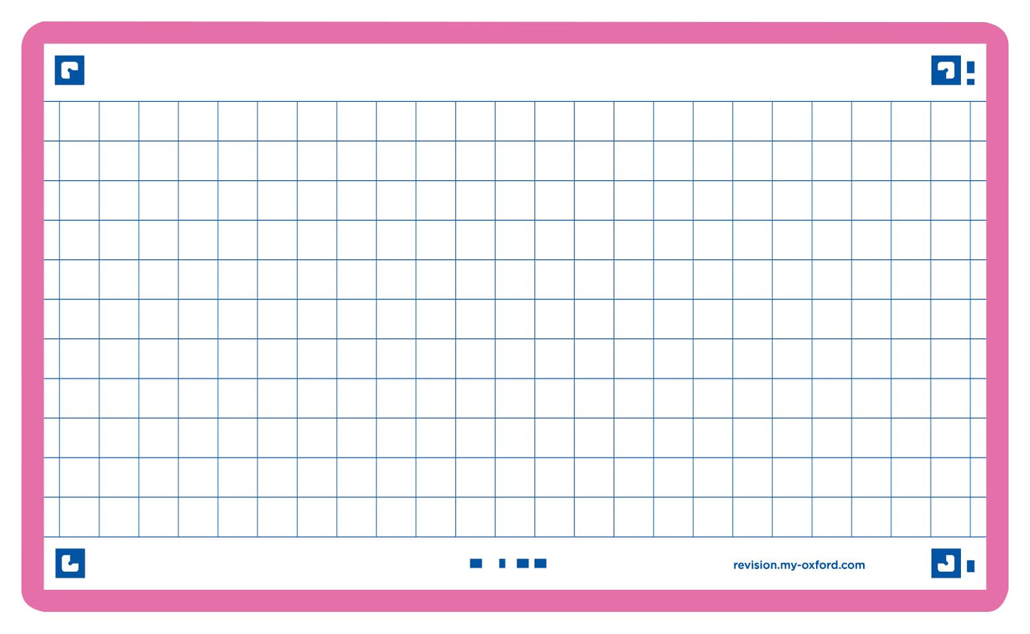 Oxford Flash 2.0-80 Sheets of Bristol Flash Cards 7.5 x 12.5 cm Small Squares with Fuchsia Frame