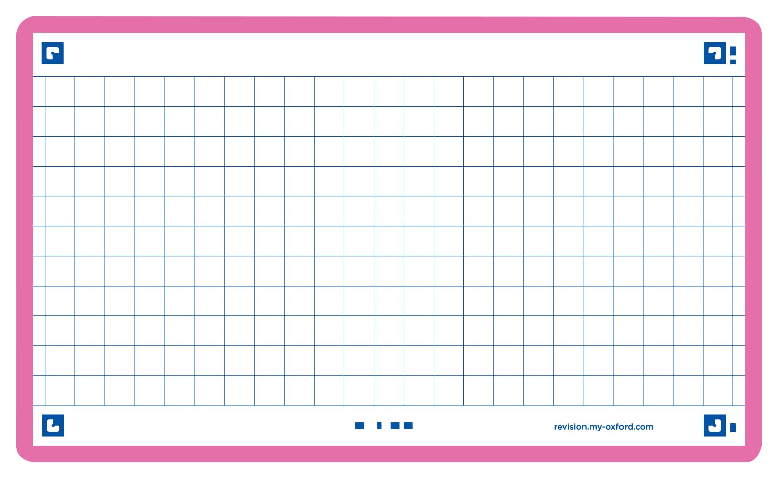 Oxford Flash 2.0-80 Sheets of Bristol Flash Cards 7.5 x 12.5 cm Small Squares with Fuchsia Frame