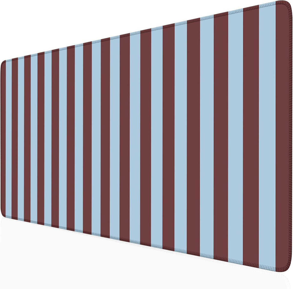 Maroon Striped Desk Mat Cute Pastel XXL Large Gaming Mouse Pad Desk Pad Kawaii Cozy Aesthetic