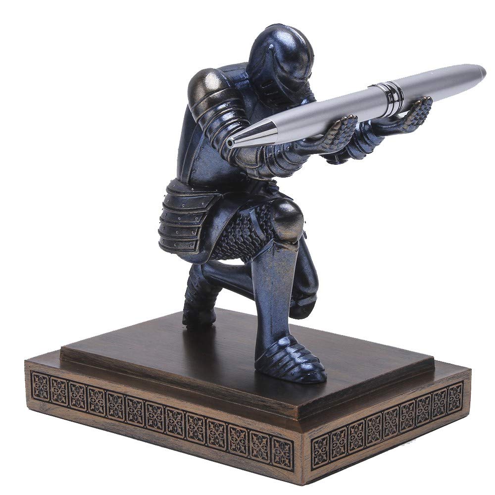 Amoysanli Knight Pen Holder Desk Organizers and Accessories as Gift Blue