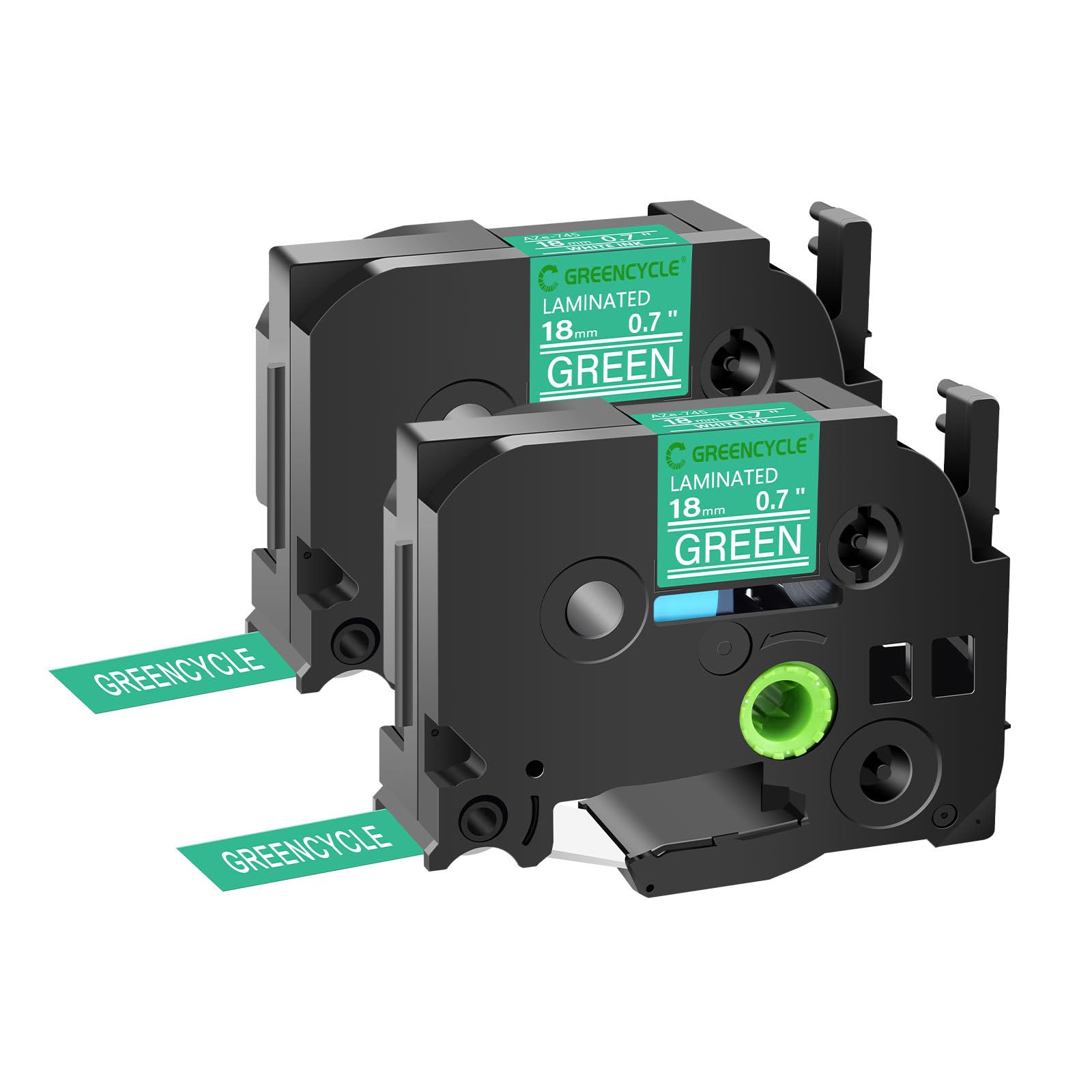 GREENCYCLE Compatible for Brother P-Touch Label Tape TZe-745 18mm 0.7" Laminated Green TZe745