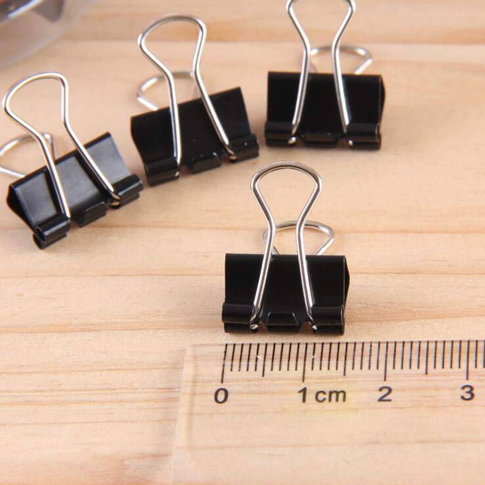 Coideal Mini Binder Clips Black, 60 Pcs 15mm Extra Small Paper Clips, 0.6 Inch Micro Metal Binder