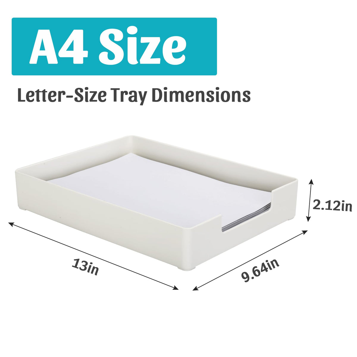 AZFUNN Paper Tray Organizer for Desk, Office Letter-Size Trays, White 2 PCS