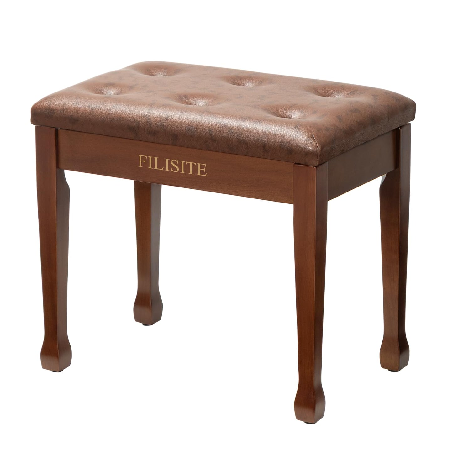 FILISITE Wooden Piano Bench with Storage, Piano Stool with Waterproof Padded Cushion, Bench Seat