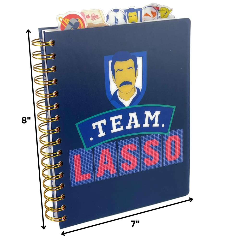 Ted Lasso Tab Journal Notebook, Spiral Bound, 144 Lined Pages, 8 x 7 inches