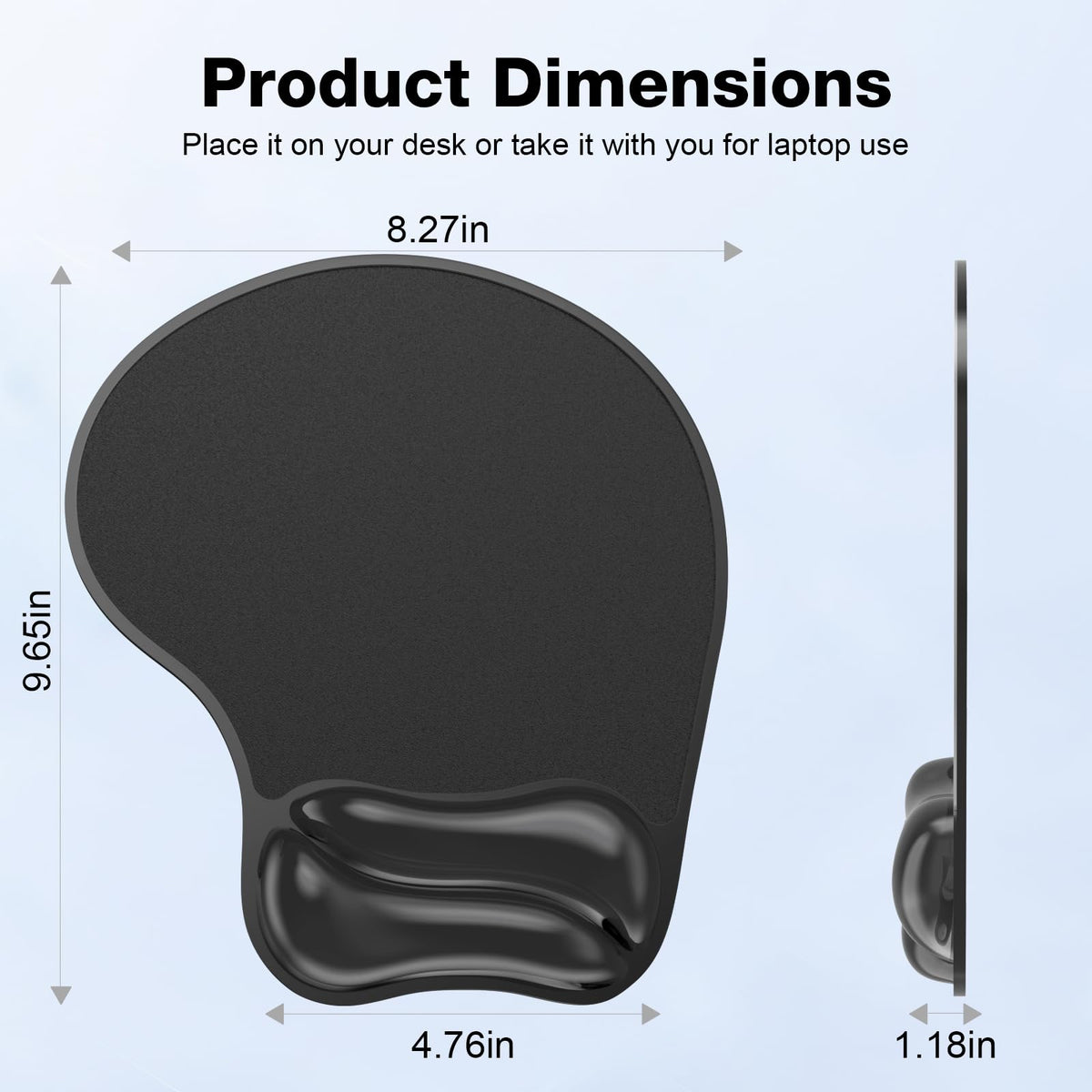 Laokiiy Gel Mouse Pad with Wrist Rest, Ergonomic for Laptop, Non-Slip Base