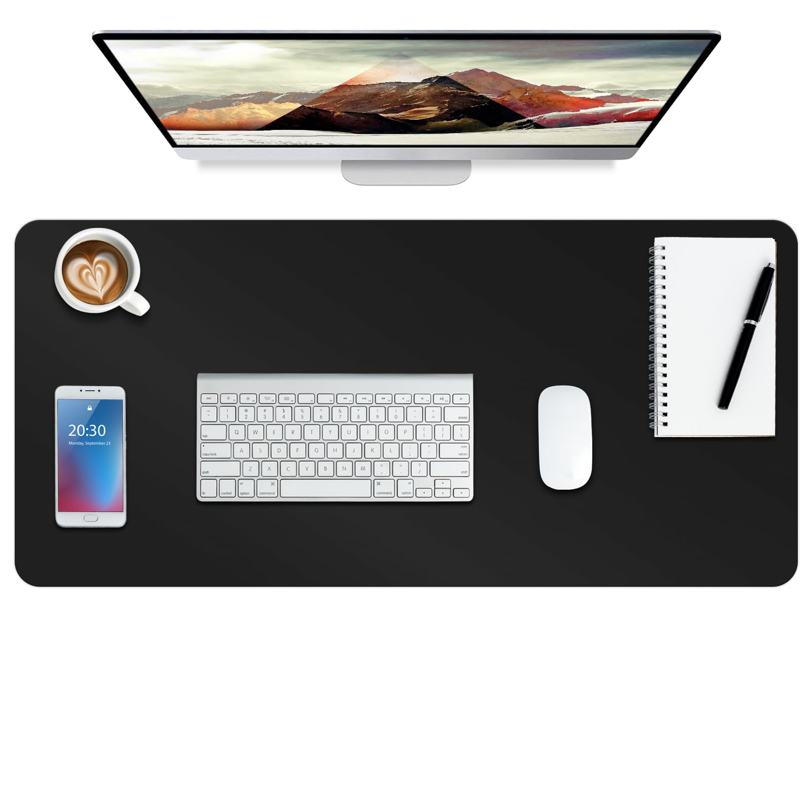 Boutilon Leather Desk Pad Protector,Non-Slip Mouse Pad,Laptop Desk Pad,Office Mouse Mat,Waterproof