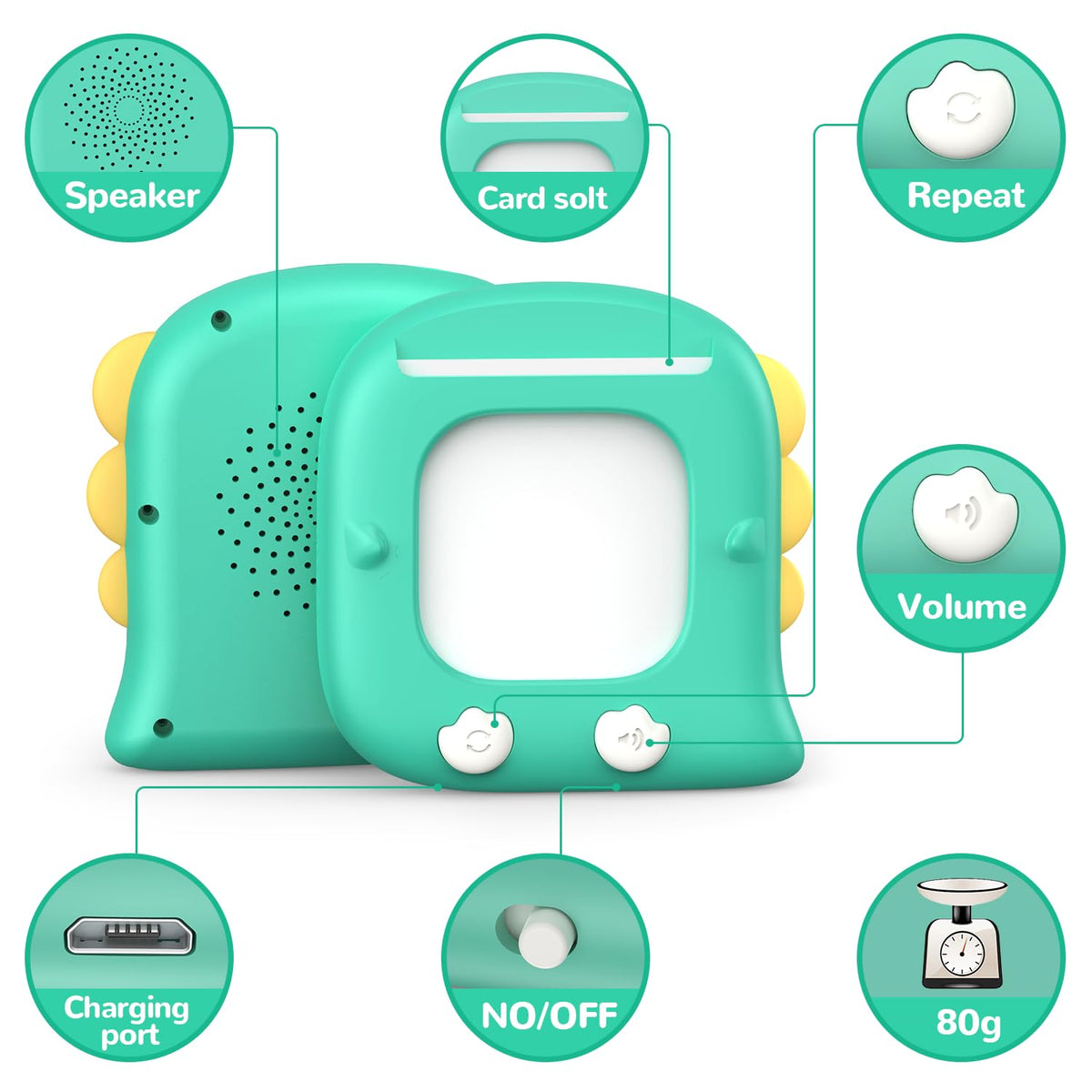 Kidzdo Talking Flashcards for 3 4 5 6 Years Old, 520 Words Language Learning Toys, Birthday Gifts