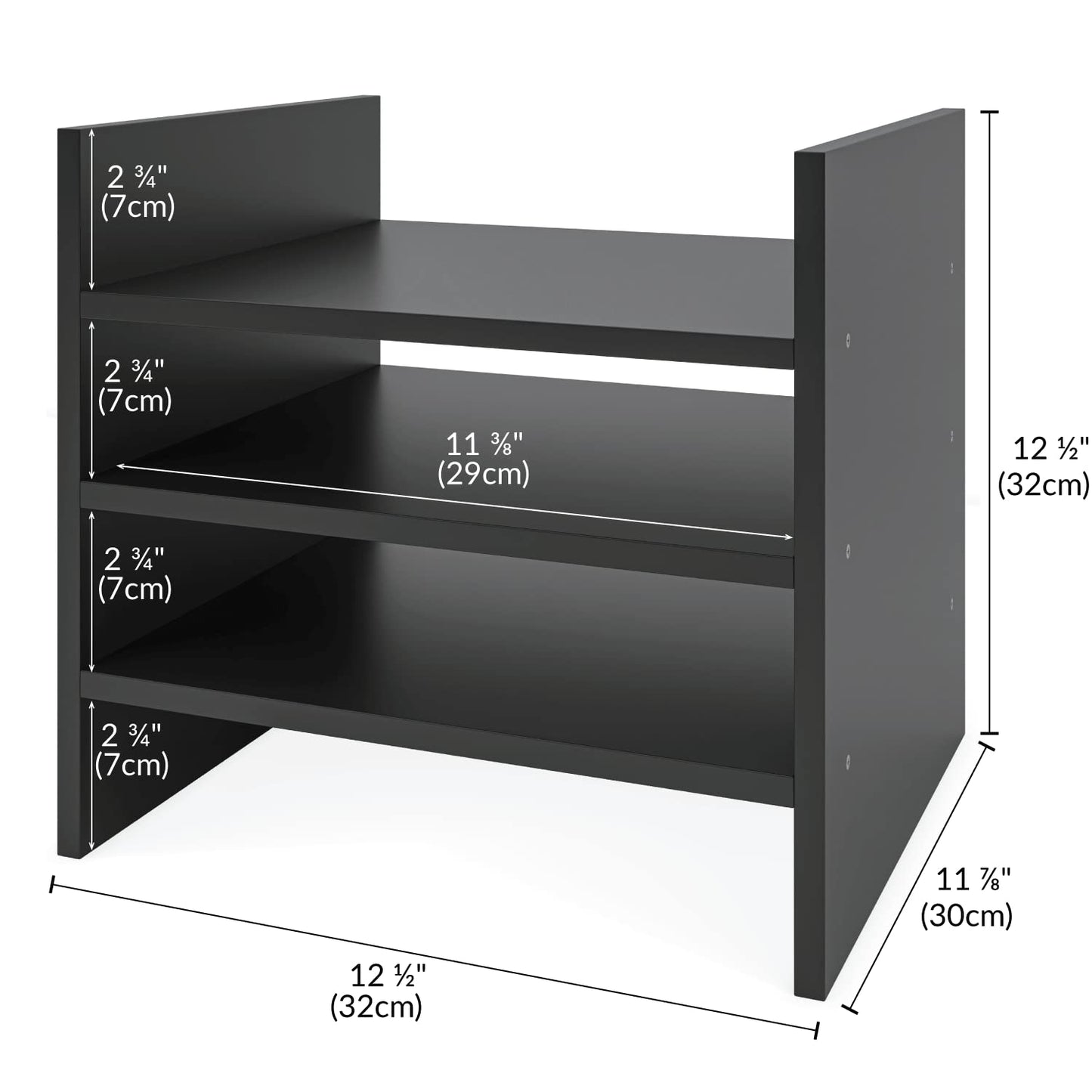 Ballucci 4-Tier Paper Sorter and File Organizer for Desk, Wood Mail Sorter, Fits into IKEA Kallax