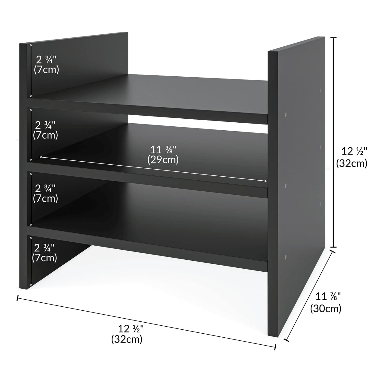 Ballucci 4-Tier Paper Sorter and File Organizer for Desk, Wood Mail Sorter, Fits into IKEA Kallax