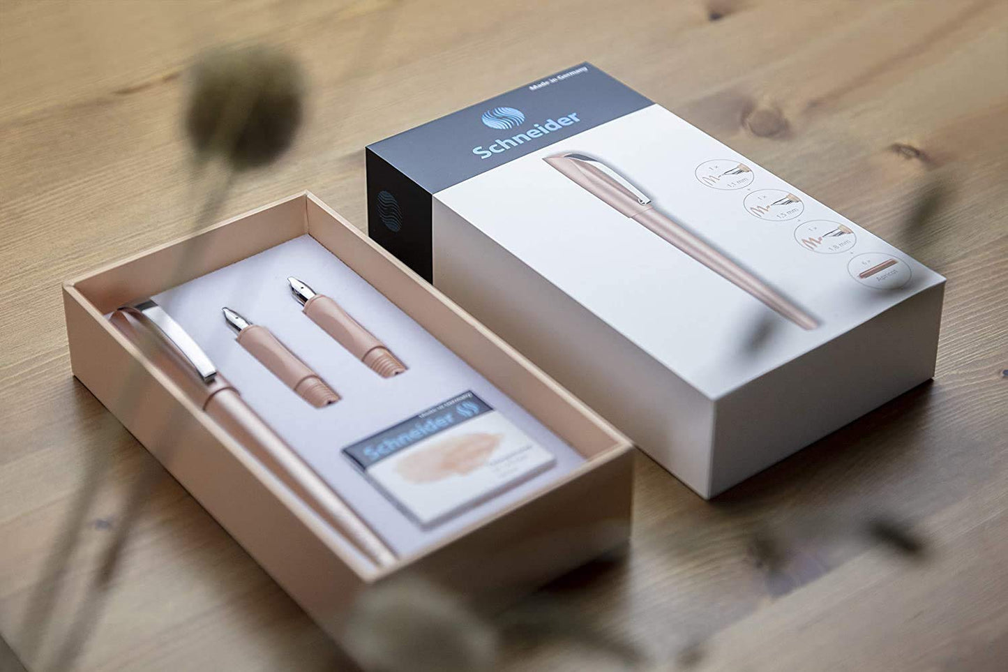 Schneider Callissima Calligraphy Fountain Pen Gift Set: Apricot, 1.1 mm, 1.5 mm, 1.8 mm