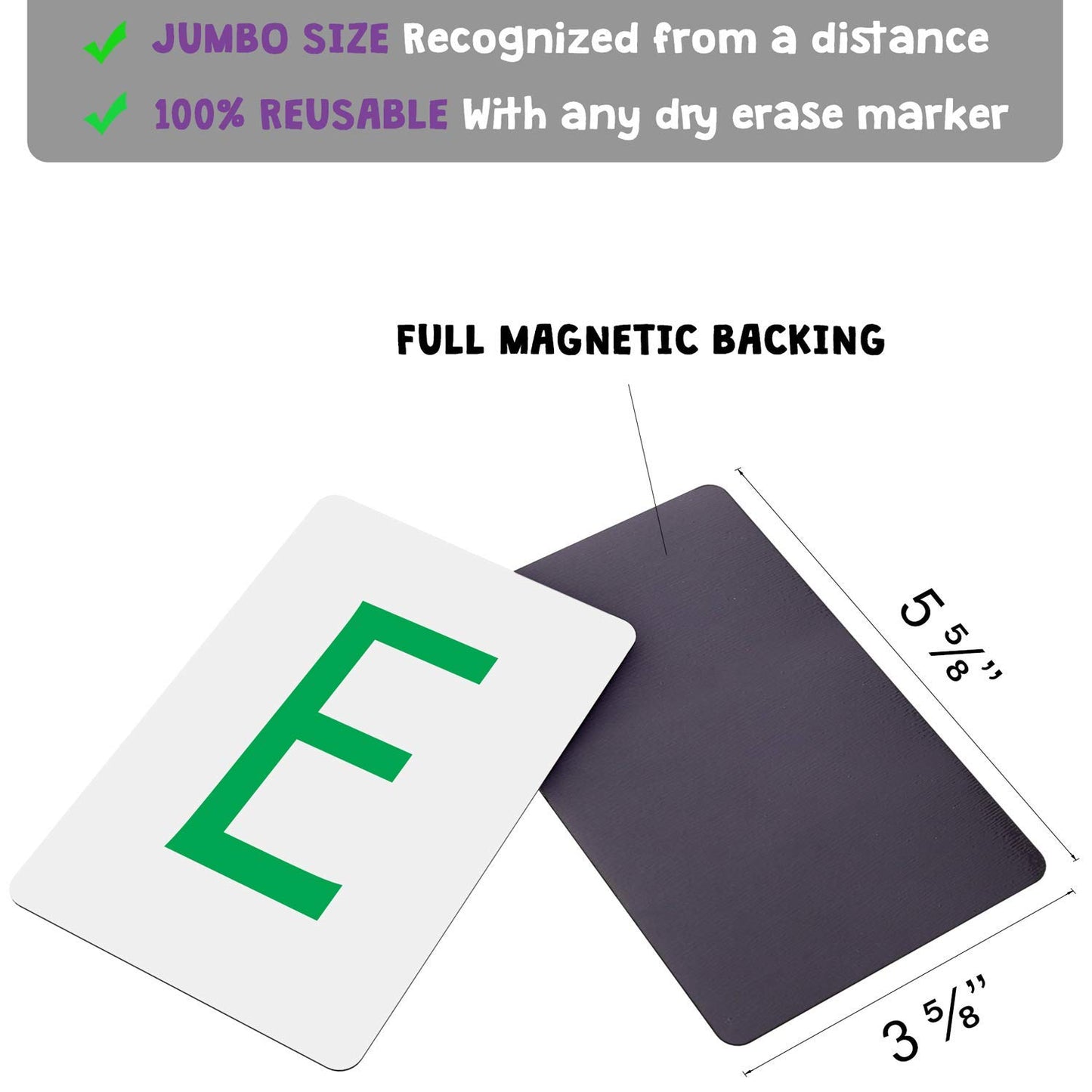 Attractivia Magnetic Big Alphabet ABC Flash Cards - 26 Sturdy Uppercase Large Letters - for