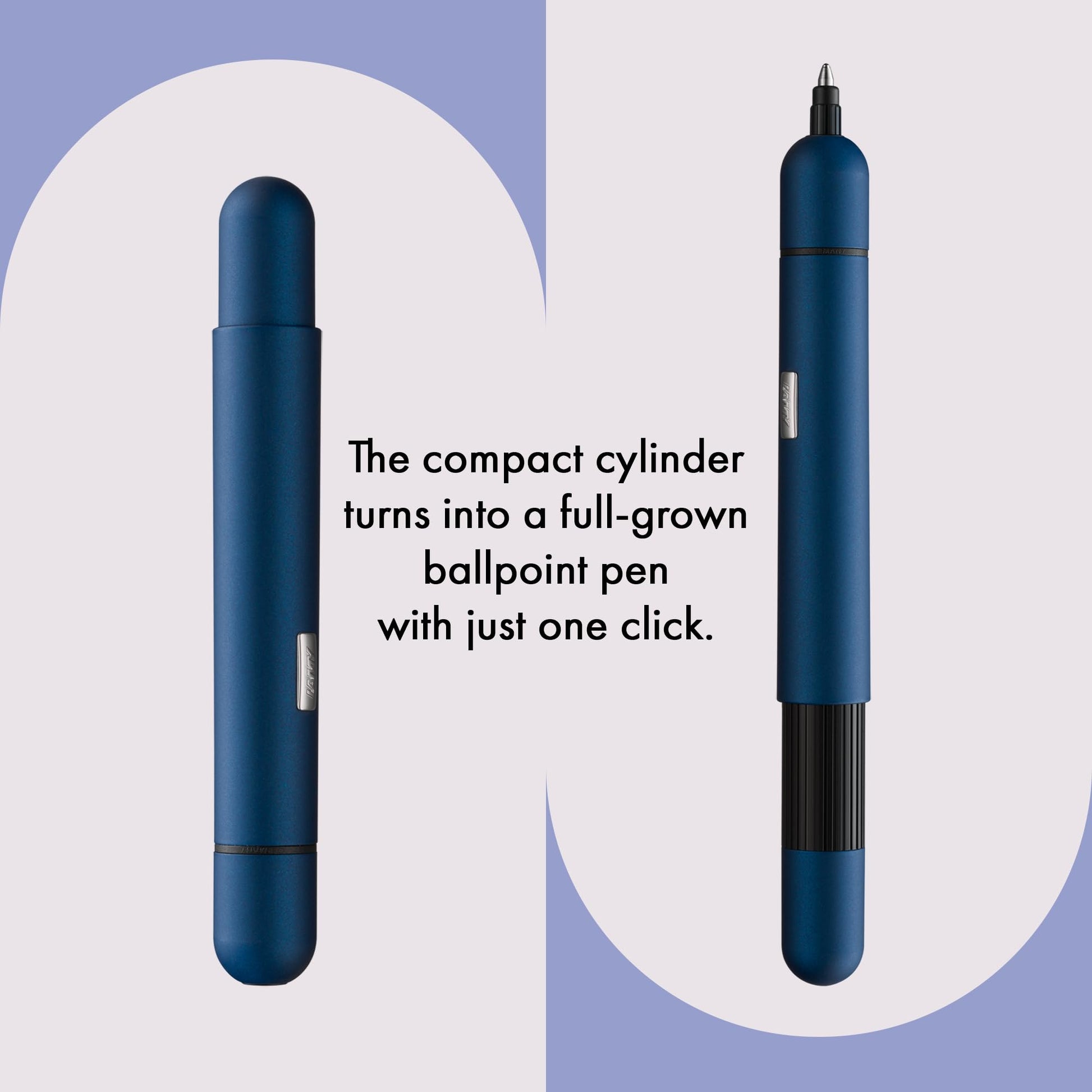 Lamy Pico Pocket Ballpoint Pen - Imperial Blue, Medium (M) & Black Refill