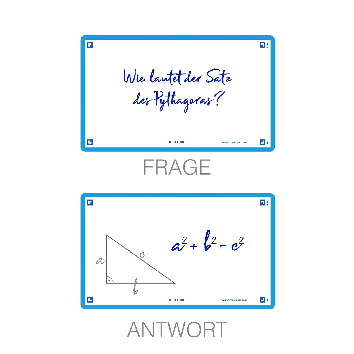 Flash Cards by Oxford, Blank with Turquoise Frame, Pack of 80 Cards, 7.5x12.5cm Size,400133888