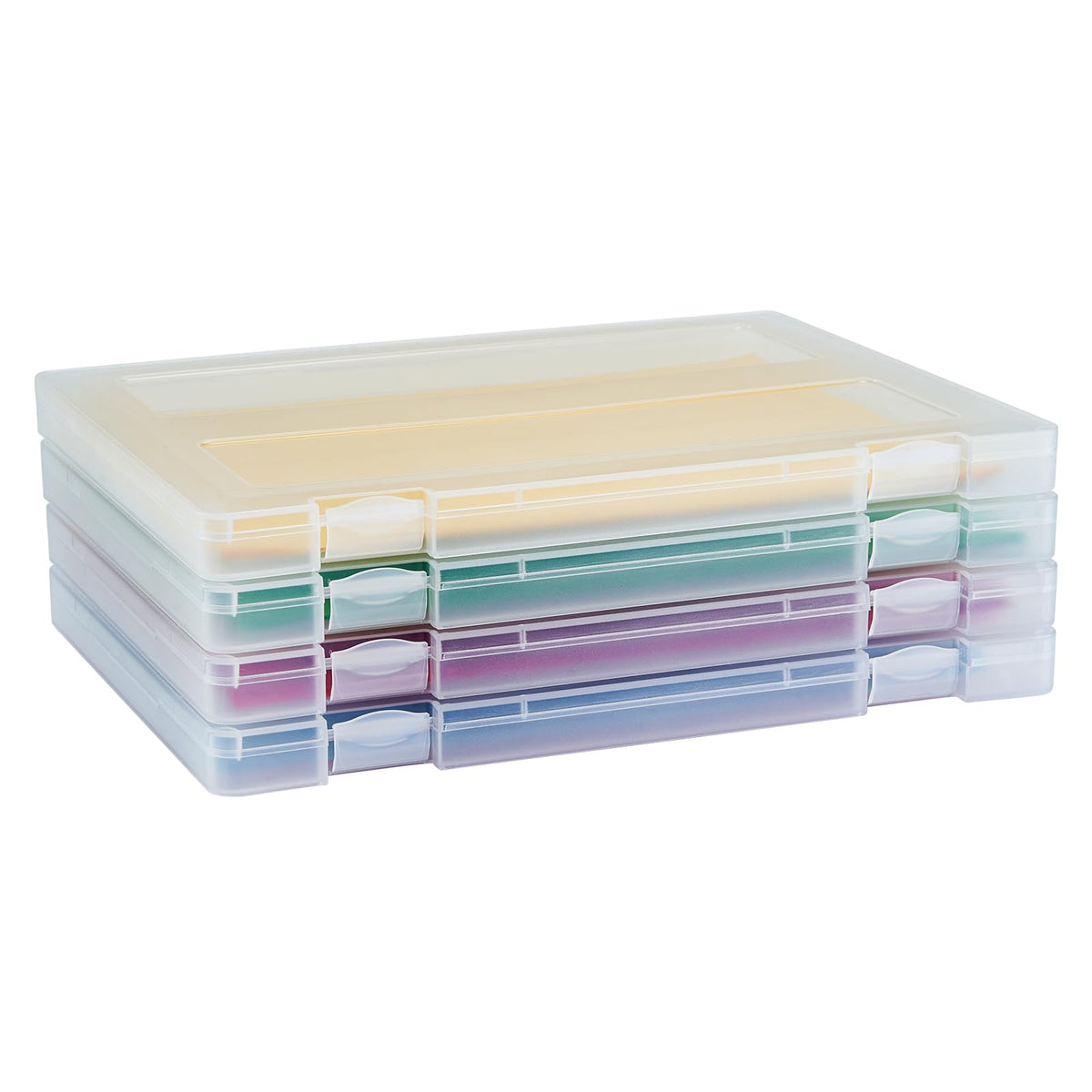 Mickiewicz 4 Pack A4 Paper Storage Box, 8.5 x 11 Project Case for US letter, Thick Scrapbook