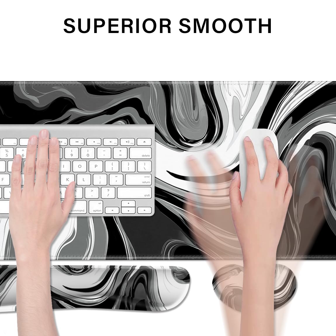 Desk Pad and Keyboard Wrist Rest, Large Mouse Pad + Keyboard Pad+Mouse Wrist Support, Non-Slip Desk