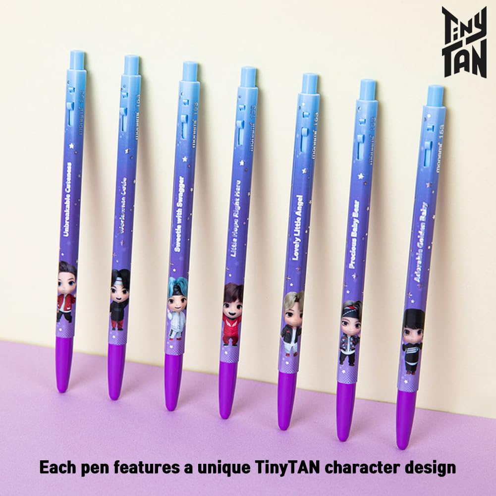 TinyTAN BTS Merchandise Official Licensed Kpop Merch Character Ballpoint Pen Black, 0.5mm, (1 Pack