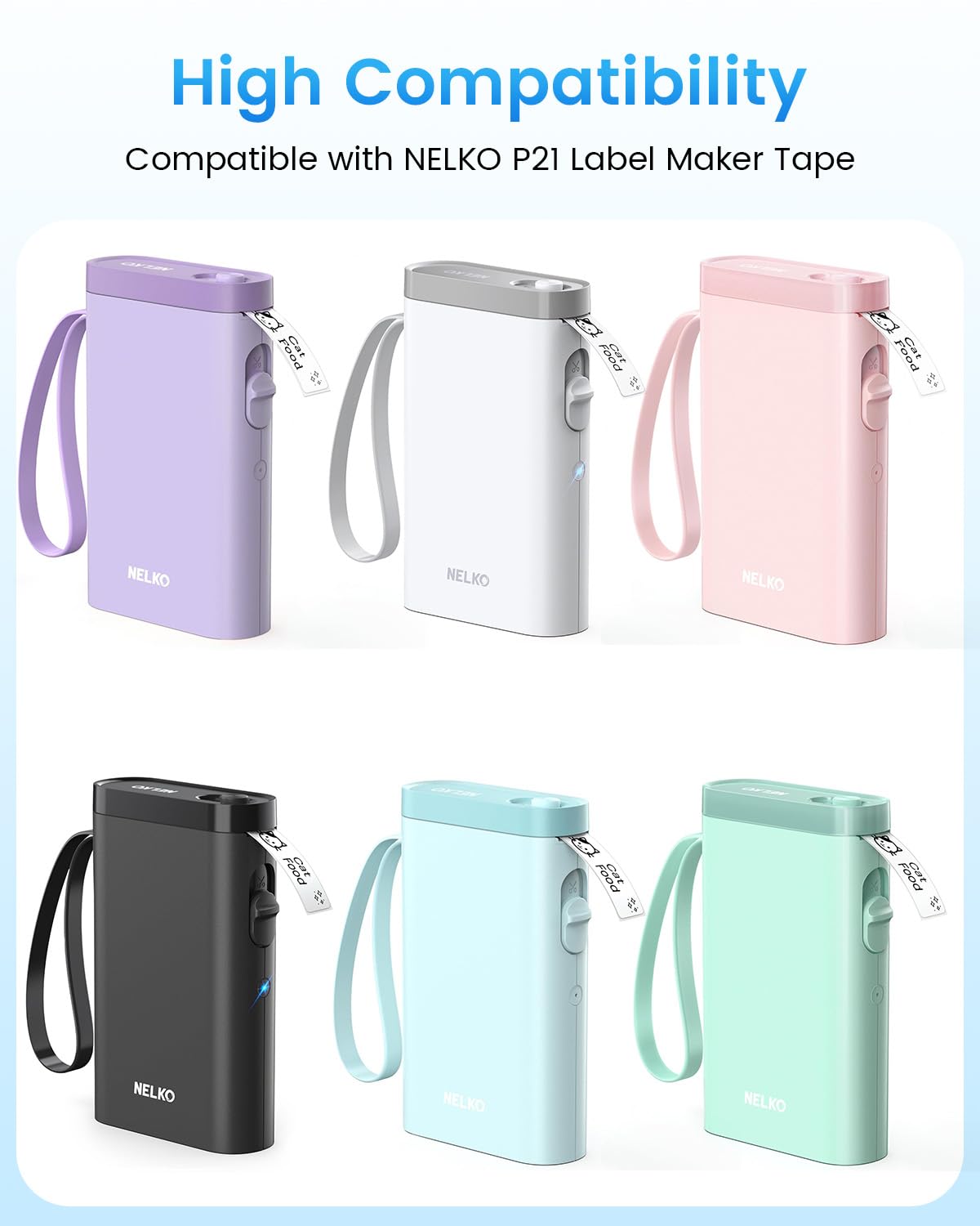 6 Rolls Compatible with Nelko P21 Label Maker Tape, 14x40mm