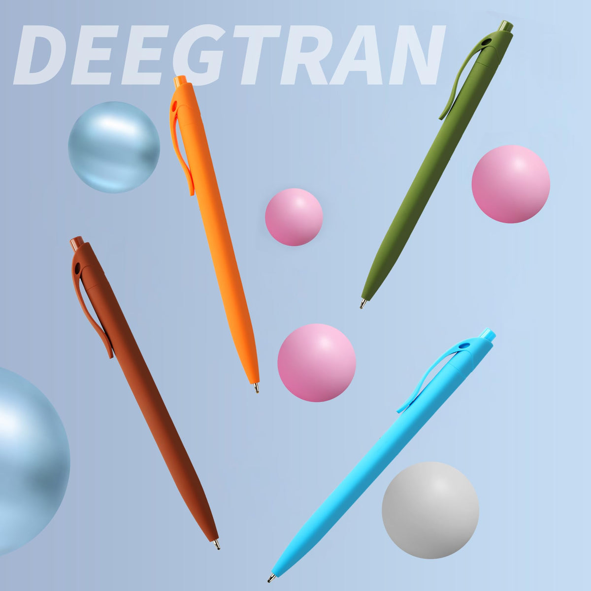 deegtran Pens Bulk, 50 Pack No Bleed Sage Green Click Pen, Wholesale Retractable Ballpoint Pens