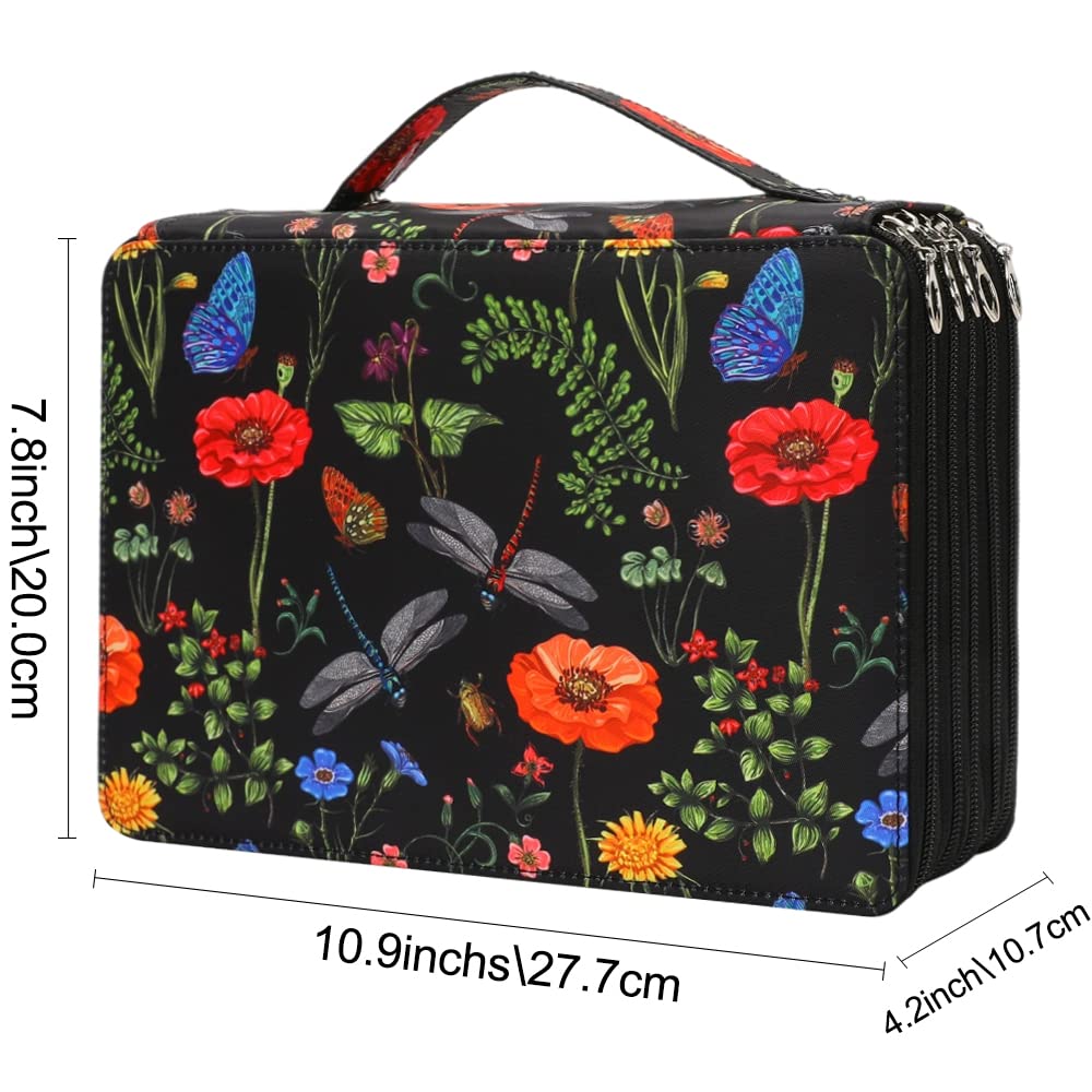 Vomgomfom Colored Pencil Case - 252 Slots Pencil Holder with Zipper Closure Twill Fabric Large
