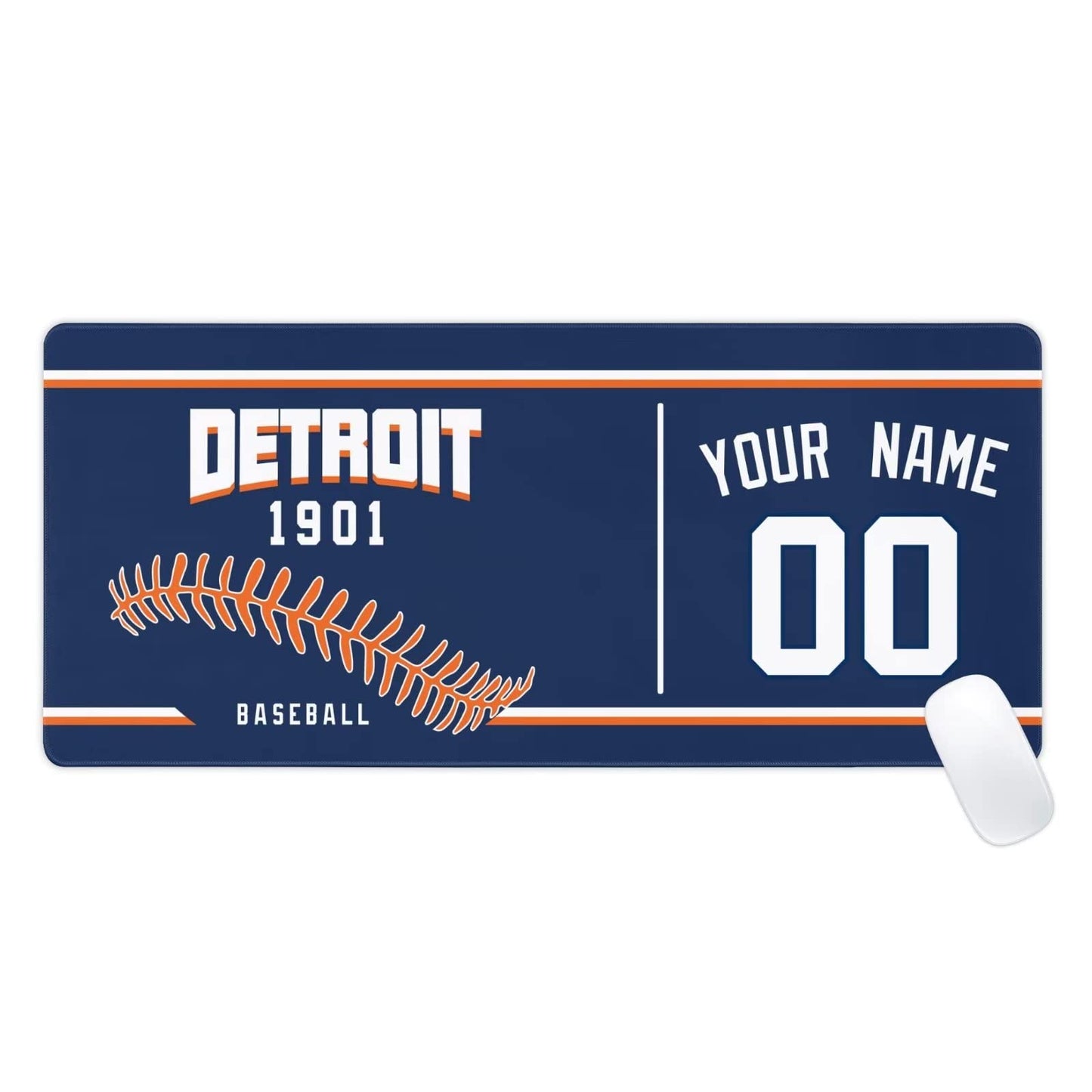 Detroit Mouse Pad Custom Any Name and Number Personalized Desk Pad for Men Women Youth Gifts