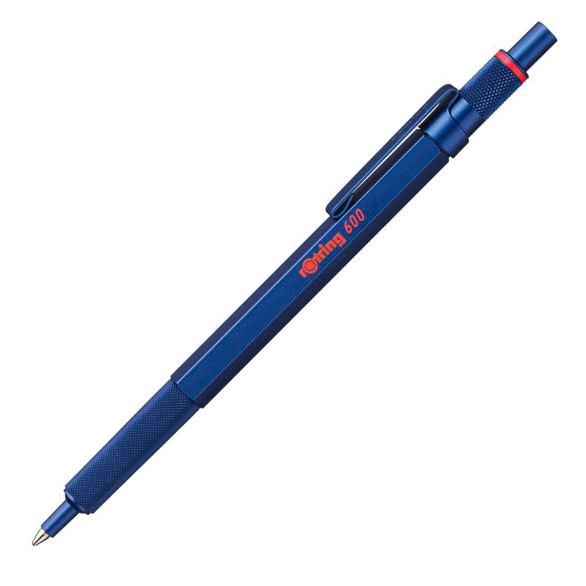 rOtring 600 Ballpoint Pen, Medium Point, Black Ink, Blue Barrel, Refillable - Smooth Writing