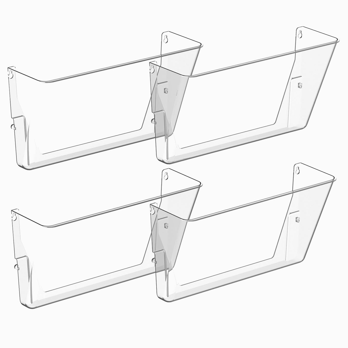 Gawerk Clear Acrylic Single Pocket, Plastic Hanging Wall Mount File Holder for Office Home (Clear