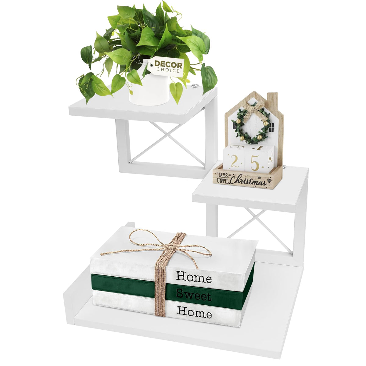 ELITEROO Desk Shelf, Wood Small Bookshelf Desktop Shelves and Organizer, Freestanding 3 Tier