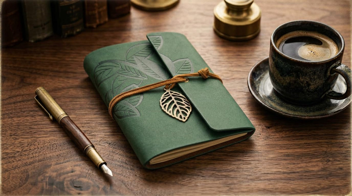 EvZ 5 Inch Mini Vintage Leather Journal, Pocket Size Refillable Loose Leaf Notebook, Retro Dark