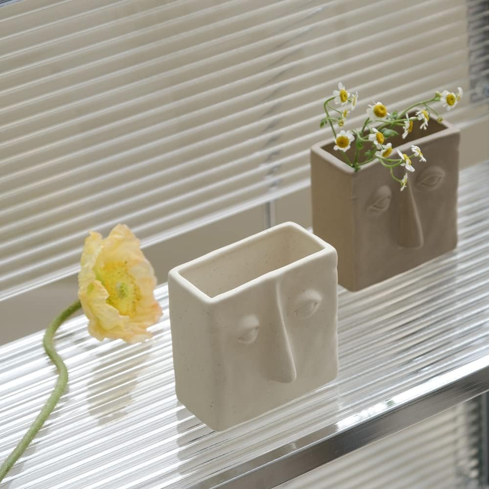 WENSHUO Ceramic Pen Holder, Pencil Holder for Desk, Desk Accessories, Crème