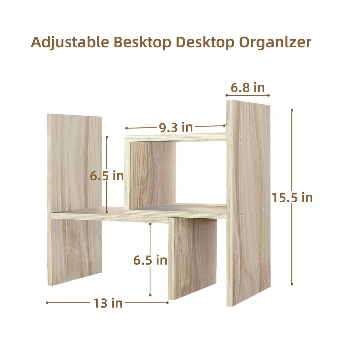 TY ARTS & CULTURE - Expandable Wood Desktop Storage Organizer Multipurpose Desk Bookshelf Display