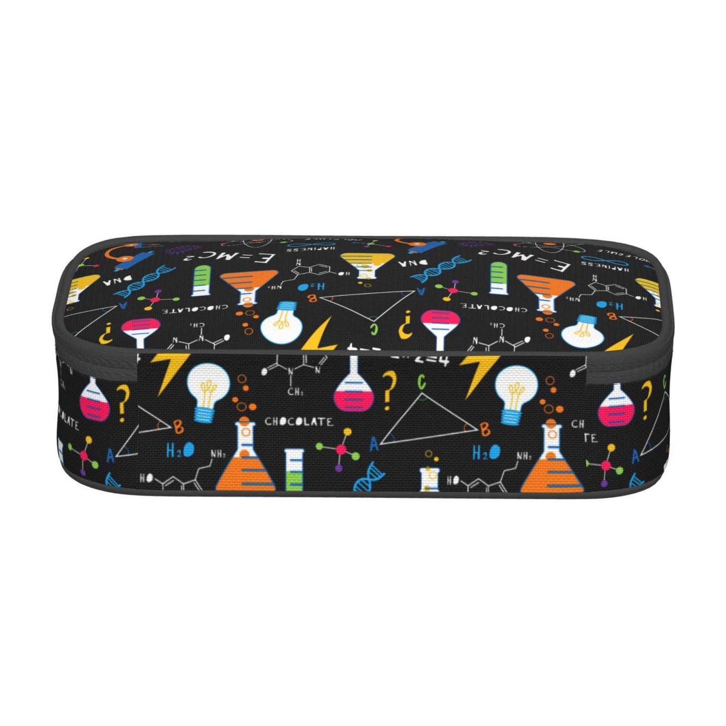 Aoojanu Science Chemistry Biology Physics Pattern Large Pencil Case With Zipper Compartments