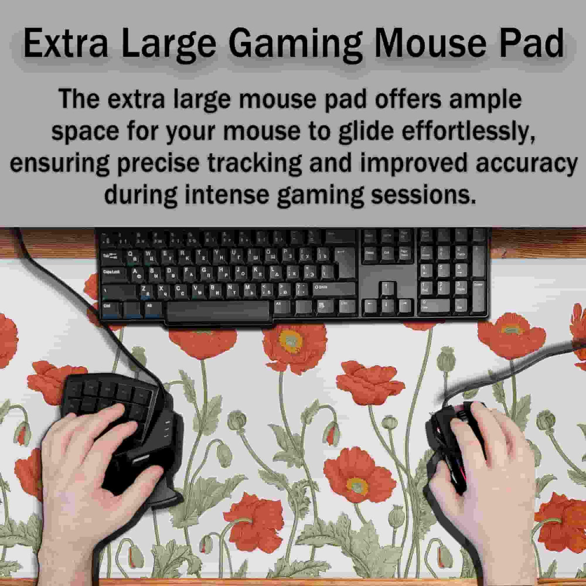 Samgula Gaming Mouse Pad Red Work Desk Mat, Large Mouse Pads Computer Deskmat, The Desk Mat