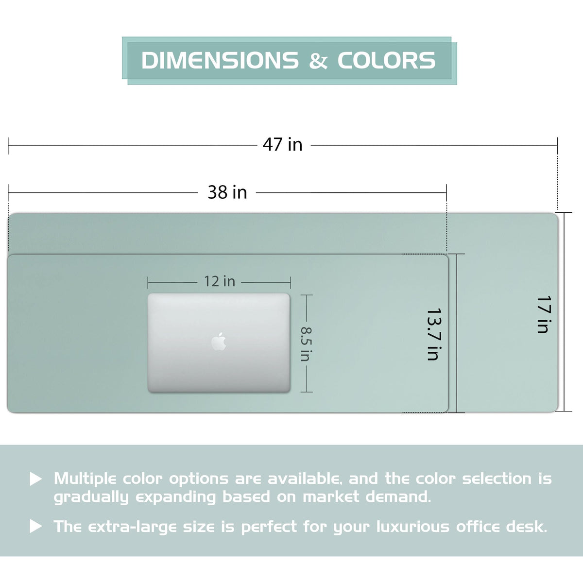 Aothia Leather Desk Pad Protector, Office Desk Mat, Large Mouse Pad, Laptop Desk Pad, Non-Slip PU