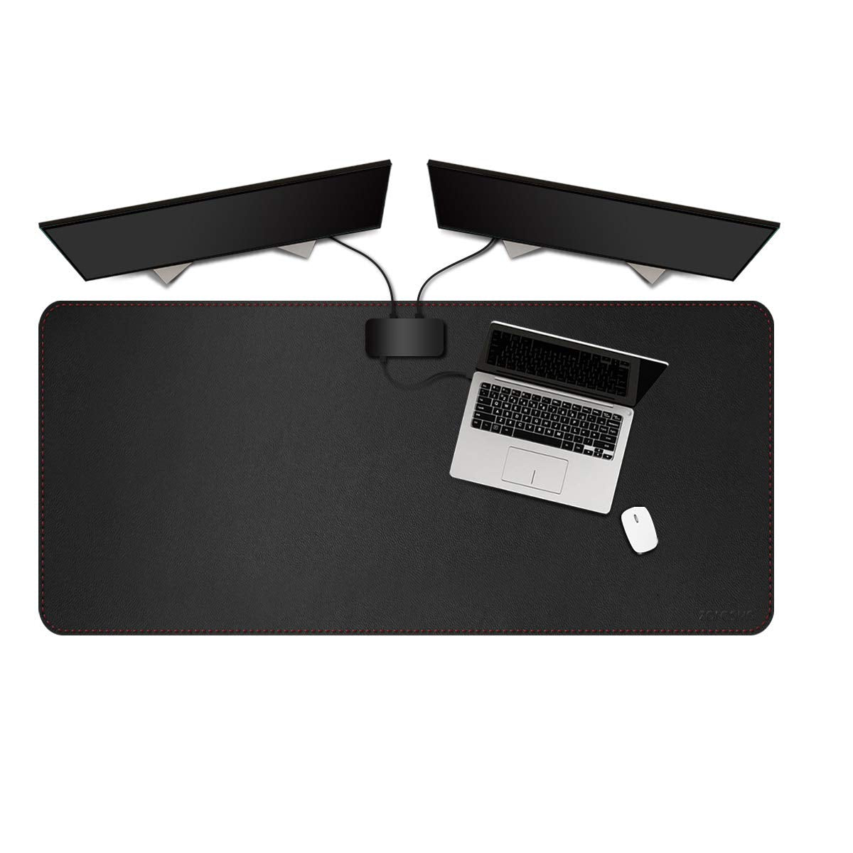 ZORESYN Large Leather Desk Pad 47.2"x23.6", Black