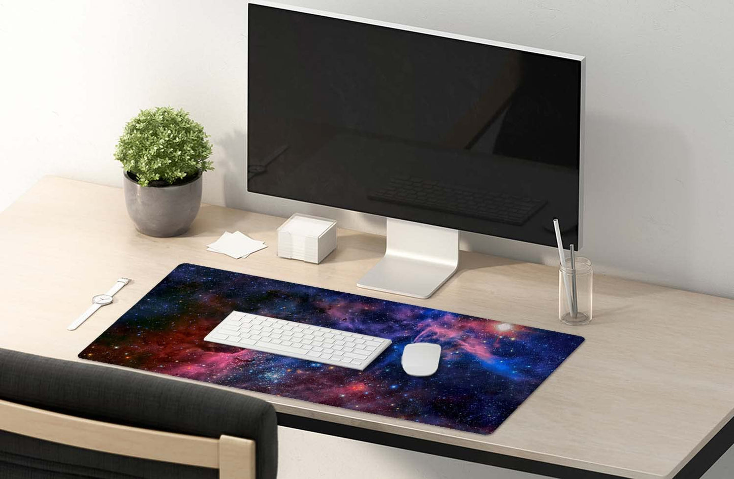SSOIU Extended Gaming Mouse Pad (35.5x15.7 in), Large Non-Slip Rubber Base Mousepad with Stitched