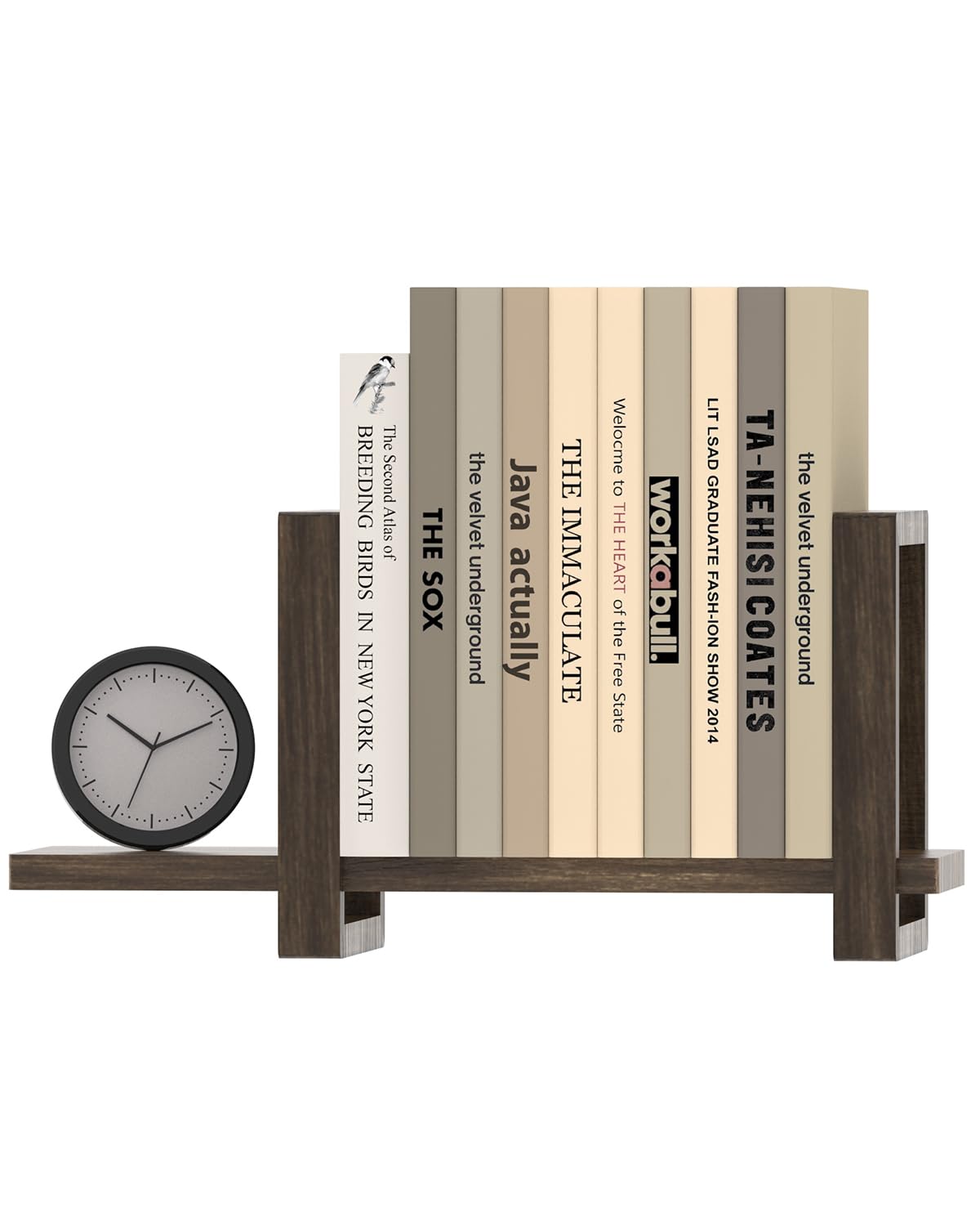 100% Solid Wood Adjustable Desktop Bookshelf, Retro Tabletop Bookshelf, Desk Shelf for Living Room