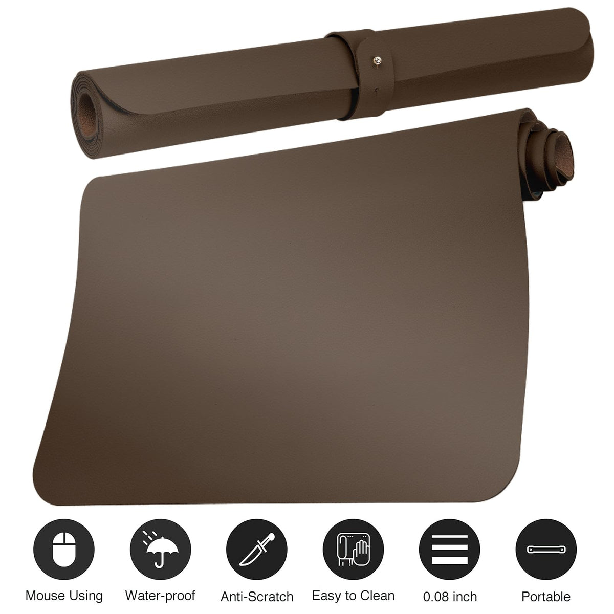 Boutilon Leather Desk Pad Protector,Non-Slip Mouse Pad,Laptop Desk Pad,Office Mouse Mat,Waterproof