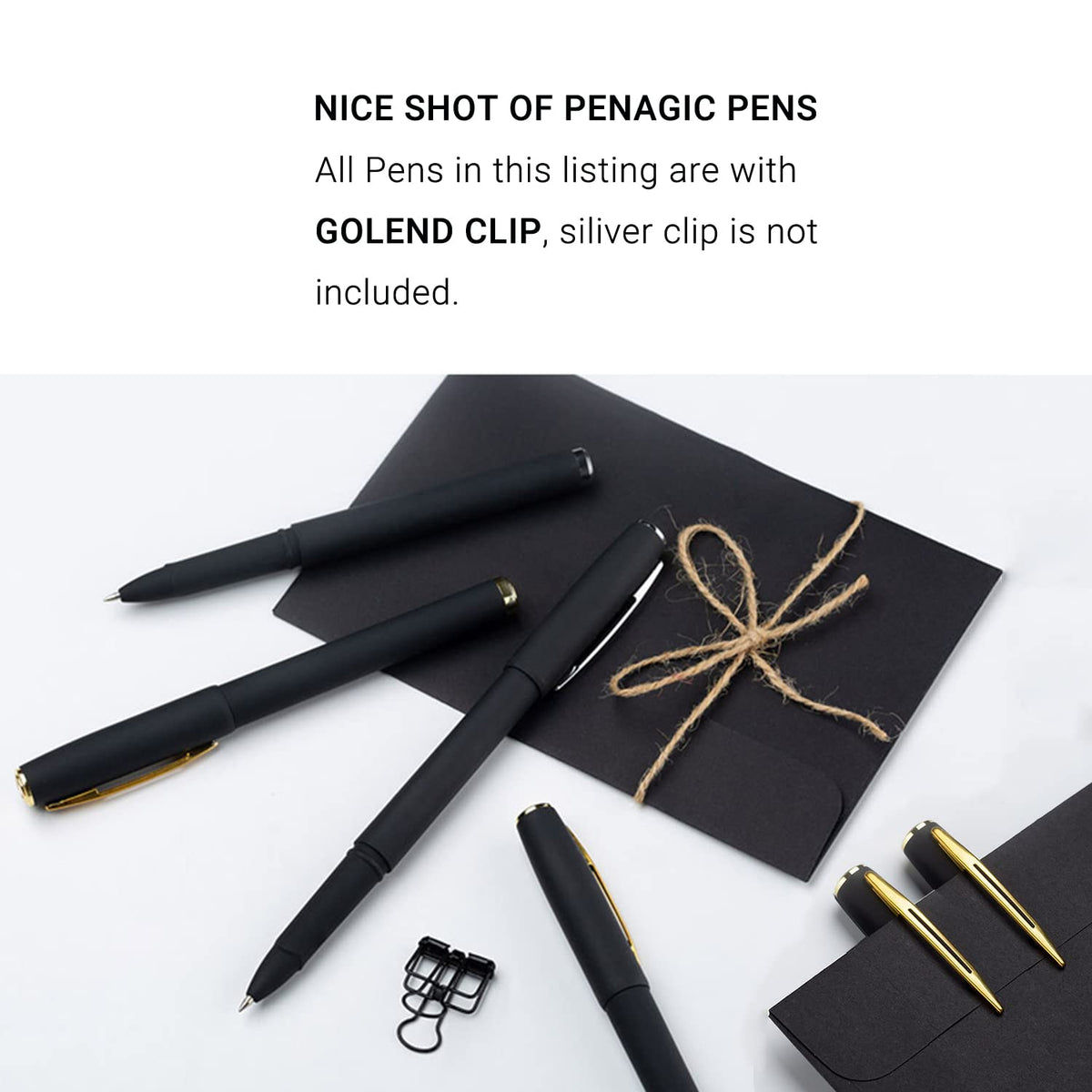Penagic Pens, Gel Pen Fine Point, 0.5mm Black Ink, Roller Ballpoint