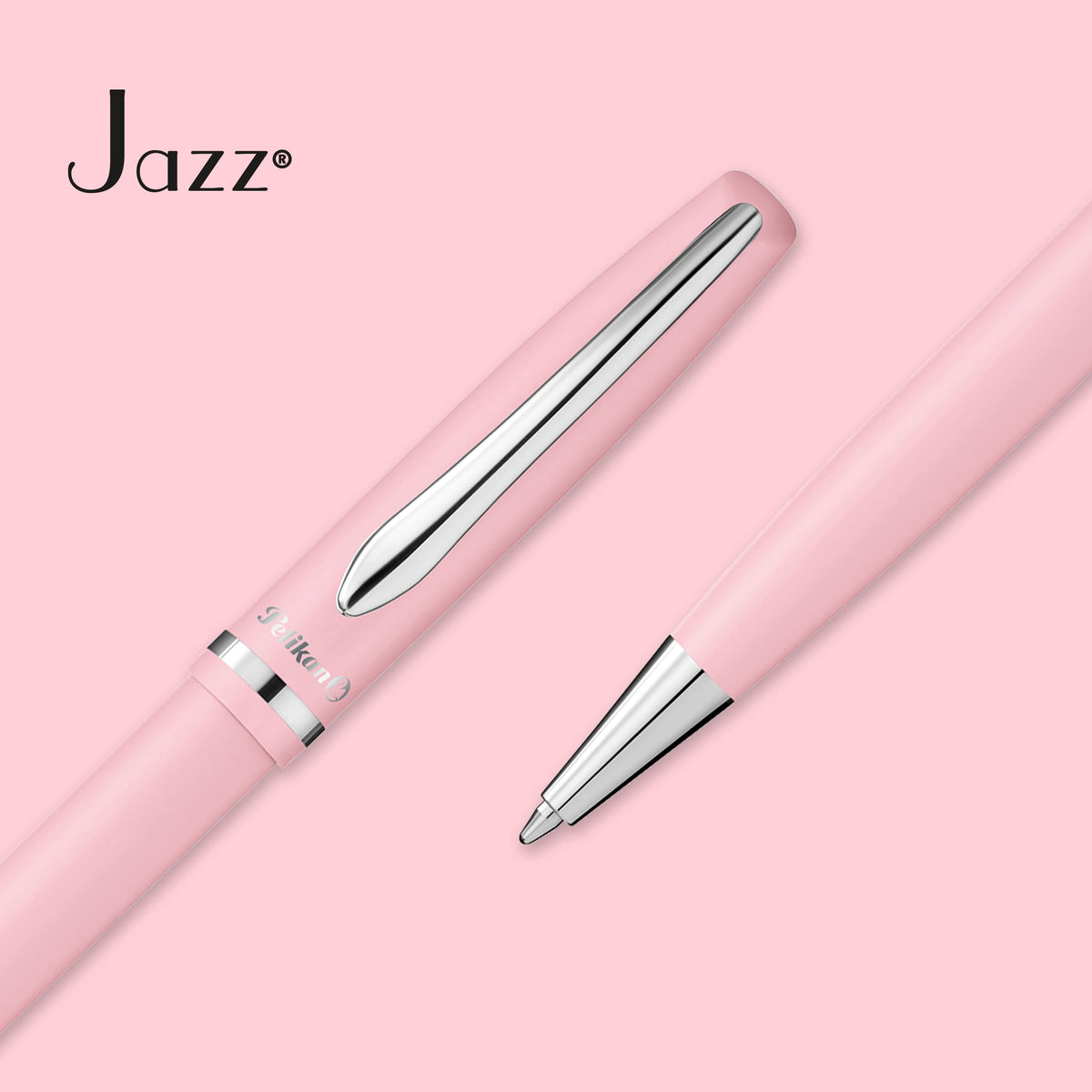 Pelikan Jazz Pastel Ballpoint Pen with Medium Point, Blue Ink Refill, Pink, Boxed, 1 Each (812658)