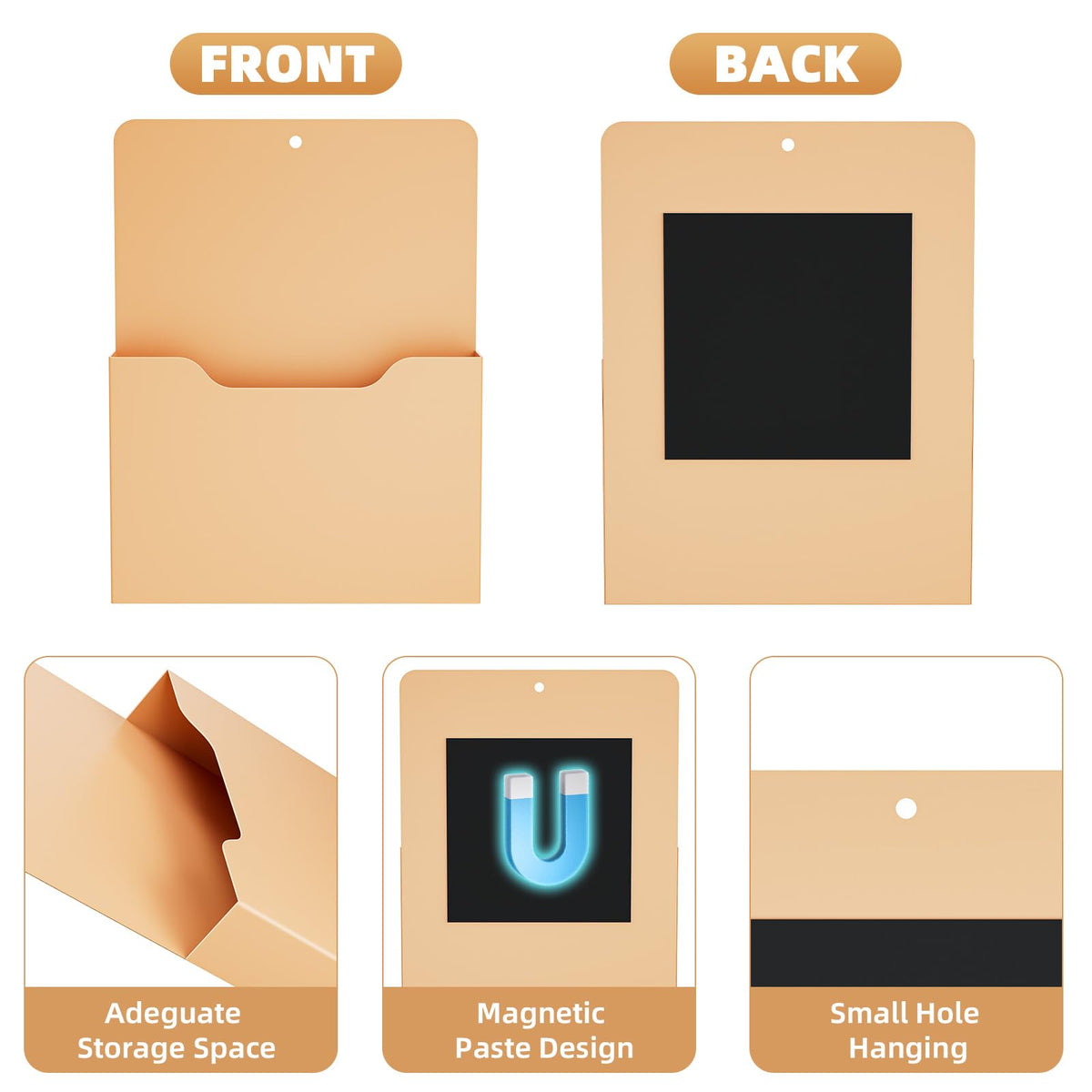 Marbrasse Magnetic File Holder - Magnetic Paper Holder, Pocket Organizer Office Supplies Storage