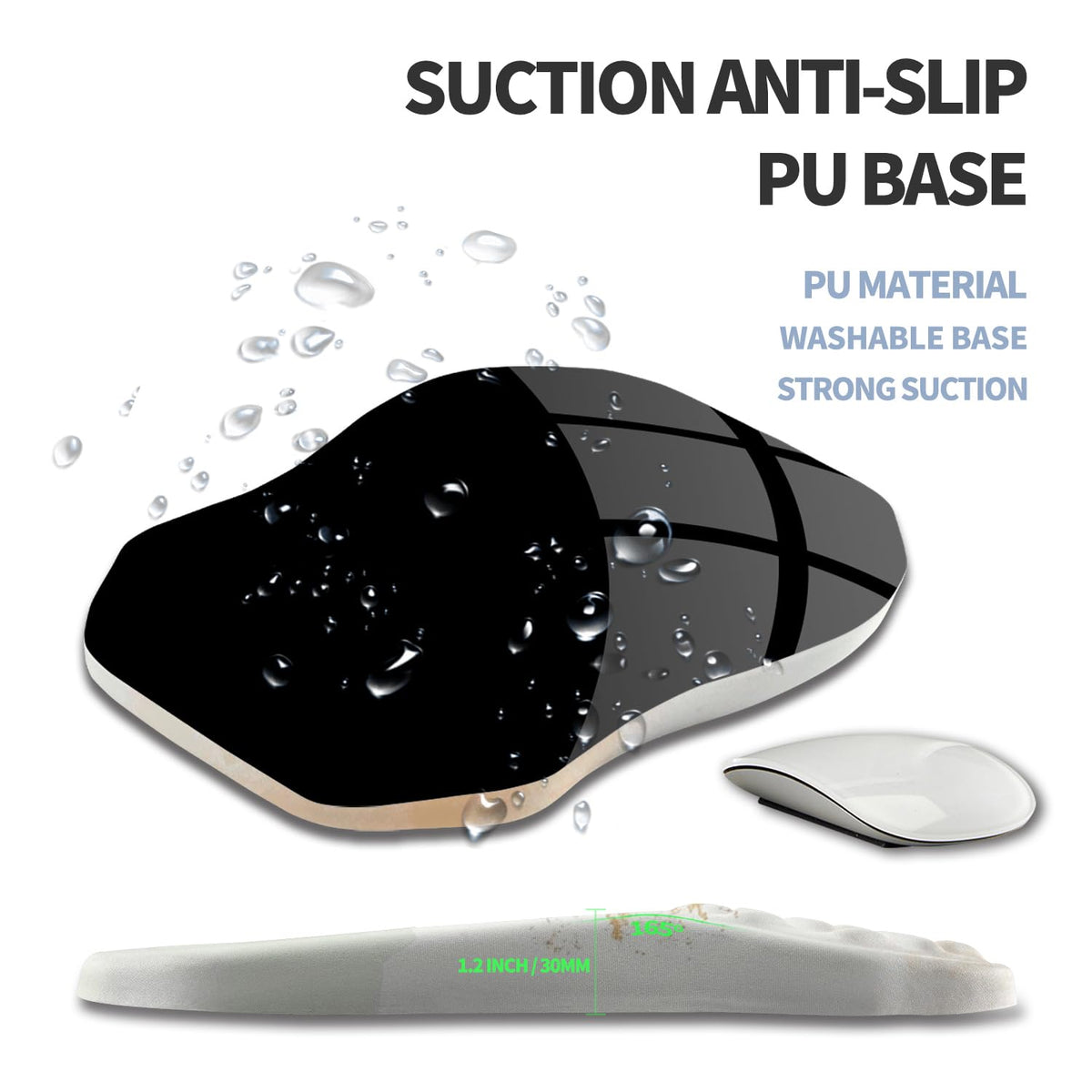 Gleamtide Ergonomic Raised Mouse Pad Wrist Support with Bilateral Slope Memory Foam Mousepad for