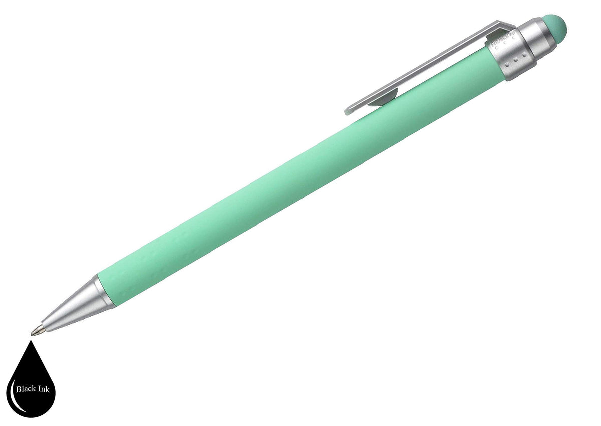 ExpressDesigns™ - Pastel Custom Pens with Stylus - Soft Touch Design - Personalized Metal Frame