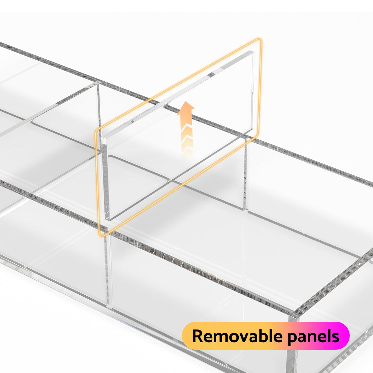 HIIMIEI 3 Section Acrylic Drawer Organizer Tray