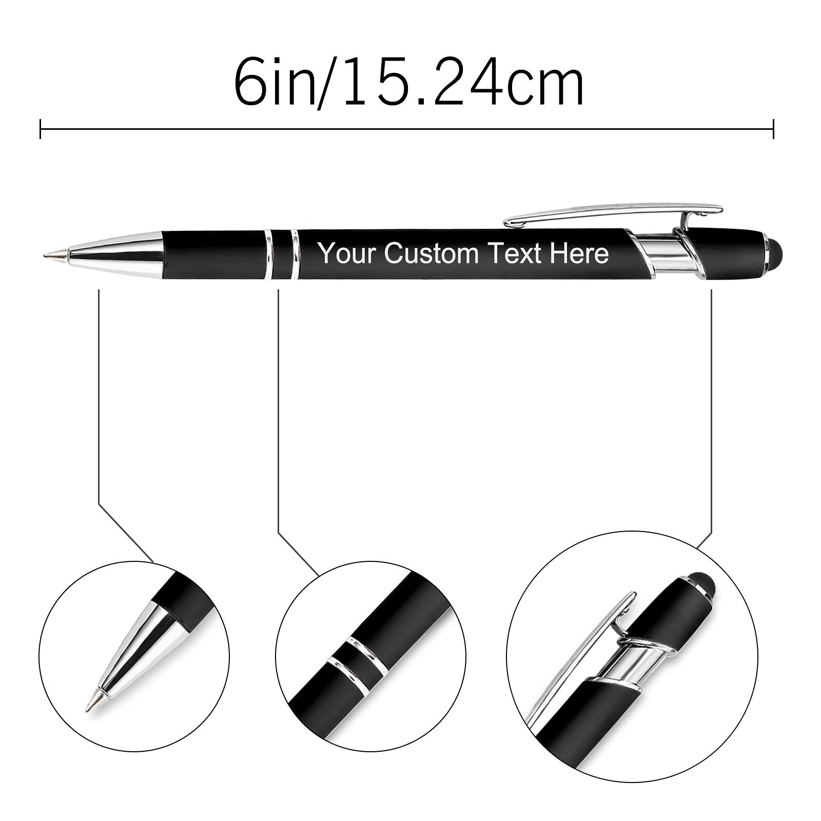Personalized Custom Pens Bulk Free Engraving with Name Message Customized Ballpoint Pens Stylus for