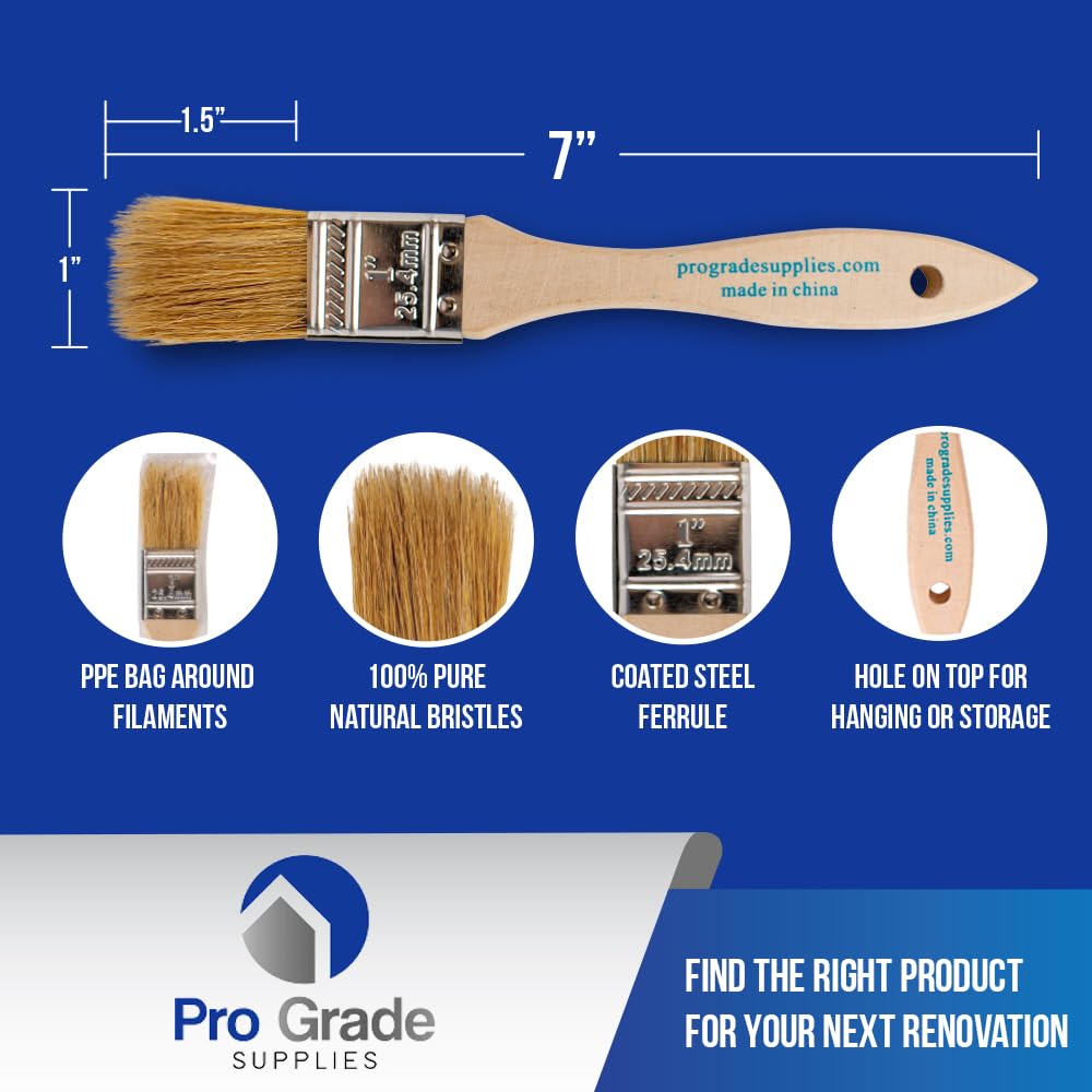 Pro Grade 1" Chip Brushes, Disposable Paint Brushes, for Touch Up, 96 Pack