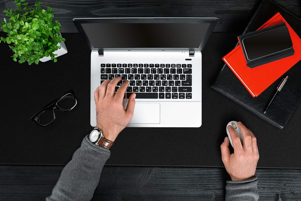 Large Mouse Pad- 31x12 in. XL Mousepad Keyboard Pad with Stitched Edges, Uitra-Smooth Mouse Mat &