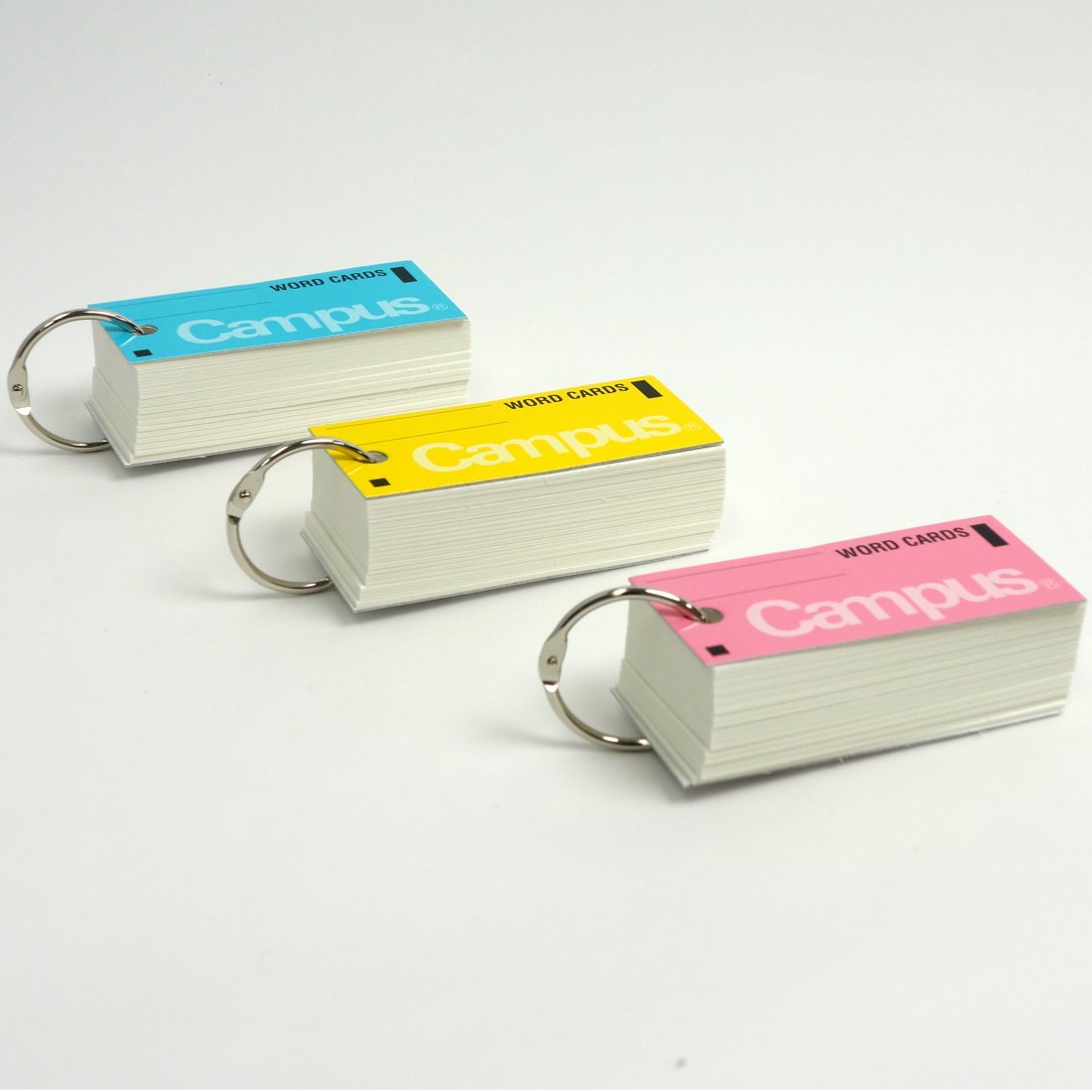 Kokuyo Campus Flash Cards with Binder Rings, Word Cards, Anki Cards, Mini Notecards, Medium Size