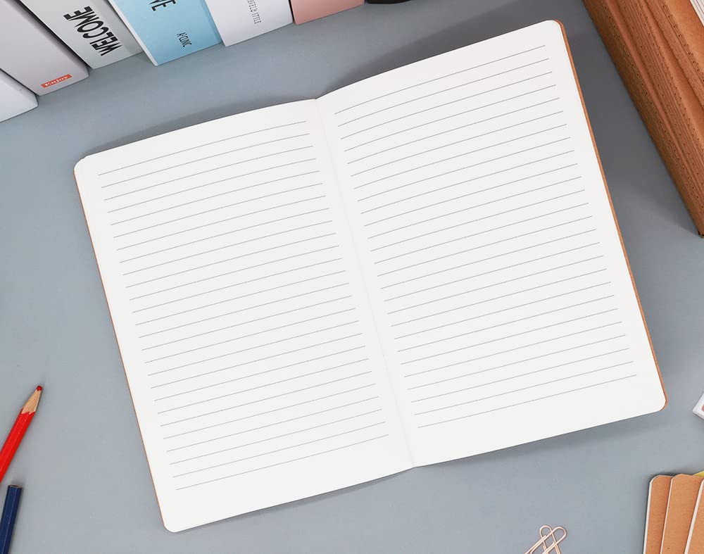 Wotion Kraft Lined Notebook 32 Pack, A5 Journal, 8.3" x 5.5", 60 Pages Thick No Bleed Paper, Soft