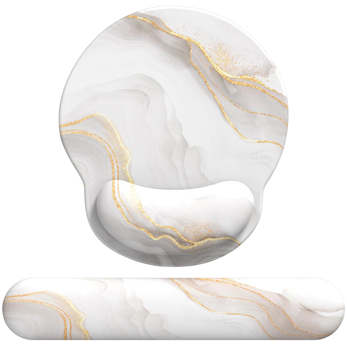 eulps Mouse Pad Wrist Support, Ergonomic Memory Foam Keyboard Wrist Pad & Gel Wrist Rest Set for